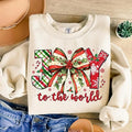 Joy to the World Christmas Patterns Graphic Printed Unisex Cotton Sweatshirt T-Shirts, Hoodie | RetroVerseTees.com
