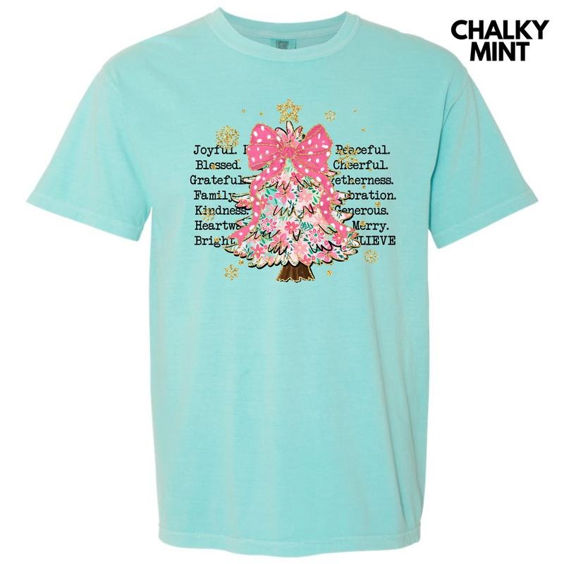 Joyful Peaceful Cheerful Tree Comfort Colors T-Shirt 'NLB' Hoodie, Sweatshirt | RetroVerseTees.com