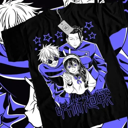 Jujutsu Kaisen T-shirt Geto Suguru Gojo Girl Anime Gift Black T-shirt All Size Hoodie, Sweatshirt | RetroVerseTees.com