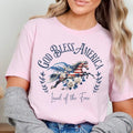 July 4th God Bless America T-shirt Fourth Of July Land Of The Free Shirt Red White Blue Flag Tee Women Patriotic Usa...