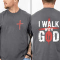 Jumpstart Sale I Walk With God Graphic Tee Pure Cotton Casual Street Style Crew Neck Short Sleeve T-Shirt Tops Trendy For...