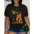 Juneteenth Emancipation Day Graphic Print Women'WB shield T-Shirt
