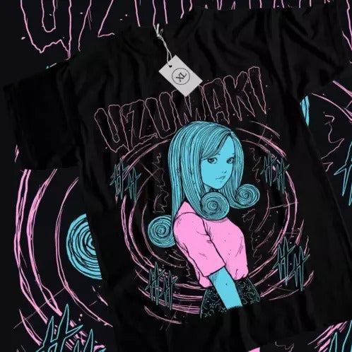Junji Ito Uzumaki T-Shirt Horror Japan Guro Anime Funny Black Shirt Tee All Size Hoodie, Sweatshirt | RetroVerseTees.com