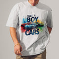 Just A Boy Who Loves Cars Shirt, Sublimation, Colorful Cars Sweatshirt Hoodie | RetroVerseTees.com