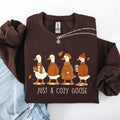 Just A Cozy Goose, Cute, Autumn, Fall, Pumpkin Spice Sweatshirt T-Shirts, Hoodie | RetroVerseTees.com