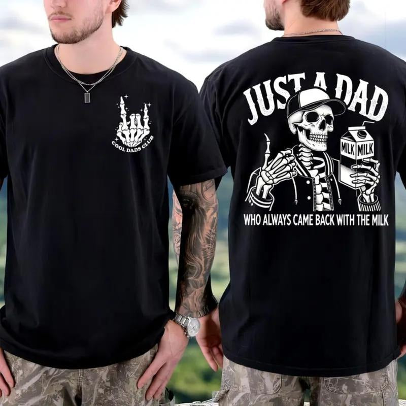 Just A Dad Who Always Came Back With The Milk 2 Sided Shirt, Trendy Father's Day Shirt, Funny Dad Shirt, Best Dad Ever,...