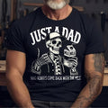 Just A Dad Who Always Came Back With The Milk Father's Day Tee Casual Style Crew Neck Short Sleeve T-Shirt Tops Trendy...