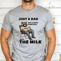 Just A Dad Who Always Came Back With The Milk Shirt, Humorous Gift for Fathers, Dad Raccoon Shirt Hoodie, Sweatshirt