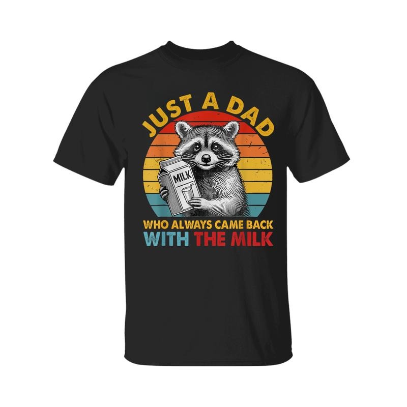 Just A Dad With The Milk Fathers Day Shirt,  Graphic Tees, Regular Fit Graphic Sleeveless Crew Neck Top for Summer, For...