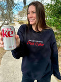 'Just A Girl Who Loves Diet Coke' Crewneck Sweatshirt, Embroidery diet coke T-Shirts, Hoodie | RetroVerseTees.com