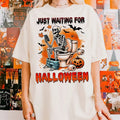 Just A Wating For Halloween Shirt Skelet0n, Funny Horror Shirt, Happy Halloween Hoodie, Sweatshirt | RetroVerseTees.com