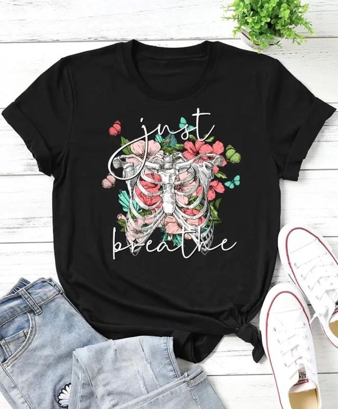 Just Breathe Skeleton Shirt Best Price Hoodie, Sweatshirt | RetroVerseTees.com