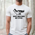 Just Resting My Eyes, Recliner, Tired Dad Shirt, Funny Dad Shirt, Funny Mens Shirt Cotton Menswear Hoodie, Sweatshirt