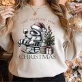 Just Waiting for Christmas Sweatshirts, Christmas Raccoon Hoodie, Christmas Feral Girl Crewneck, Funny Raccoon Xmas...
