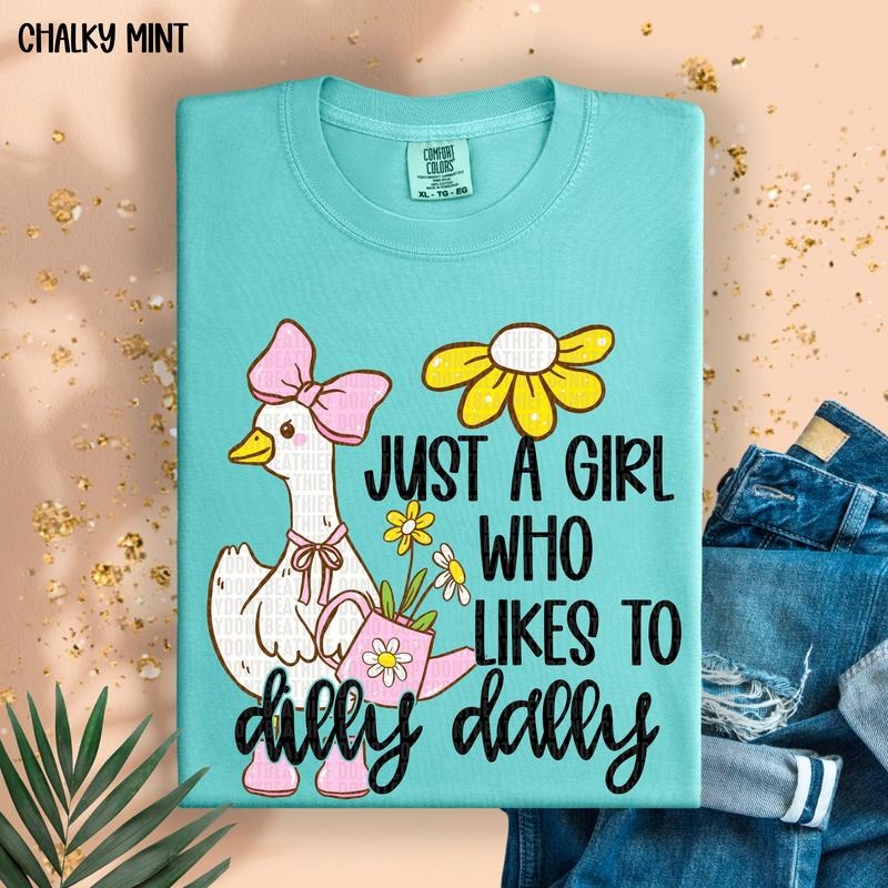 Just a girl who likes to Dilly Dally DTF Transfers - THIS IS NOT A SHIRT Hoodie, Sweatshirt | RetroVerseTees.com