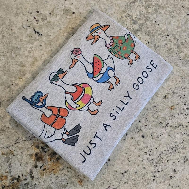 Just a silly goose funny summer graphic tee Hoodie, Sweatshirt | RetroVerseTees.com