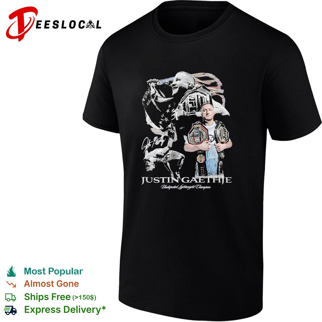 Justin Gaethje UFC Undisputed Lightweight Champion signature shirt