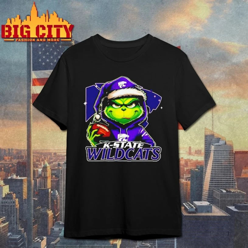 K-state Wildcats Grinch Christmas Football Shirt