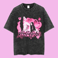 Kali Equestrian Pink Heart Graphic Tee, Y2K Chicana R&B Aesthetic Shirt, Romantic Vaporwave Design, Retro Streetwear...