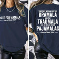 Kamala Harris 2 Side Shirt, Vote For Mamala, Harris Walz 2024 Tee, Dramala Shirt, Women Right Shirt, Feminist Tee, Madam...