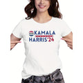 Kamala Harris 2024 Patriotic Women'WB shield T-Shirt - FOG Breathable Knit Fabric, Classic Crew Neck Short Sleeve Tee...