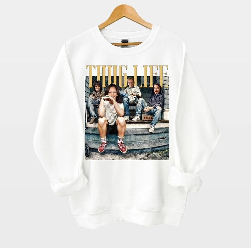Kamala Harris Thug Life Shirt, Kamala Harris President 2024 Shirt, Funny Kamala Sweatshirt, Democrat Shirt, President...