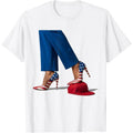 Kamala Harris With High Heels Stepping Pocket monsters Red Hat T-Shirt Cotton Menswear Classic Embroidered Spiky hair...