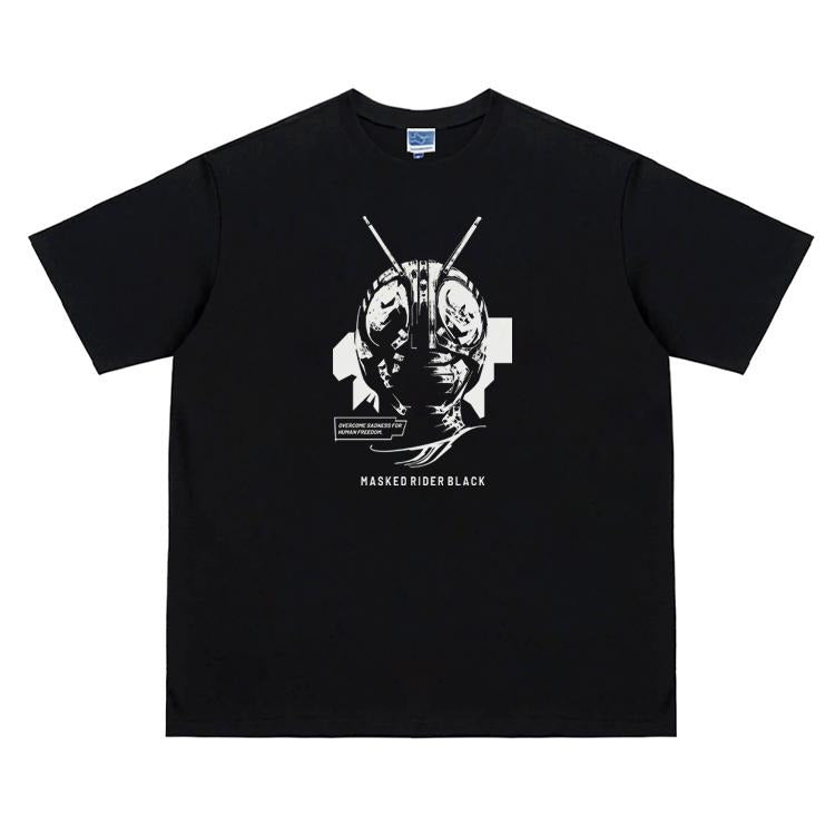 Kamen Rider "BLACK" Vintage Oversized Tee Anime T-shirt 100% Cotton Original Design Men's Top for Fans Menswear Tshirt...