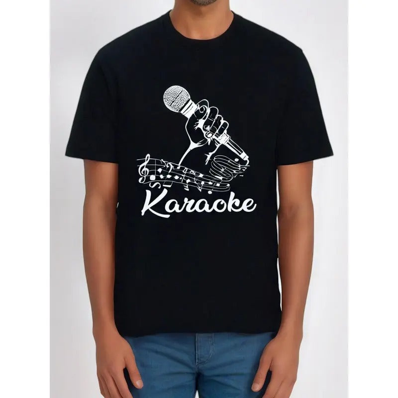 Karaoke Bar Singer Party Music Microphone Notes Song Gift T-Shirt Made in USA Hoodie, Sweatshirt | RetroVerseTees.com