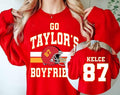 Karma 87 Sweatshirt, Double Side Swift And Kelce Sweatshirt Cotton T-Shirts, Hoodie | RetroVerseTees.com