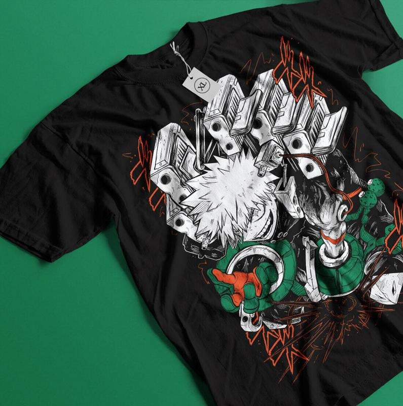 Katsuki Bakugo T-Shirt S-4XL Manga My Hero Academia Anime Gift Tshirt Tee Tshirt S-4XL Hoodie, Sweatshirt