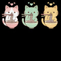 Kawaii Cats Ramen Trio Illustration