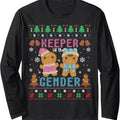 Keeper Of The Gender Christmas Cookies Gingerbread Xmas Ugly Long Sleeve T-Shirt Hoodie, Sweatshirt | RetroVerseTees.com