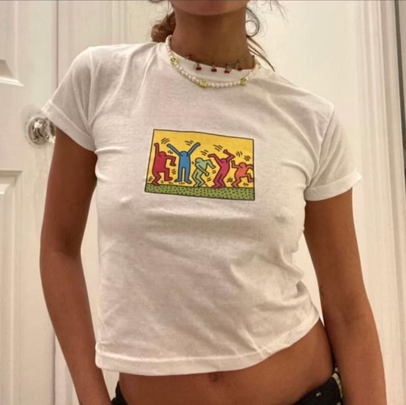 Keith Haring Dancing Baby Tee, Y2K Music Baby Tee, 90s Coquette Baby Tee, 2000s Aesthetic Shirt Hoodie, Sweatshirt