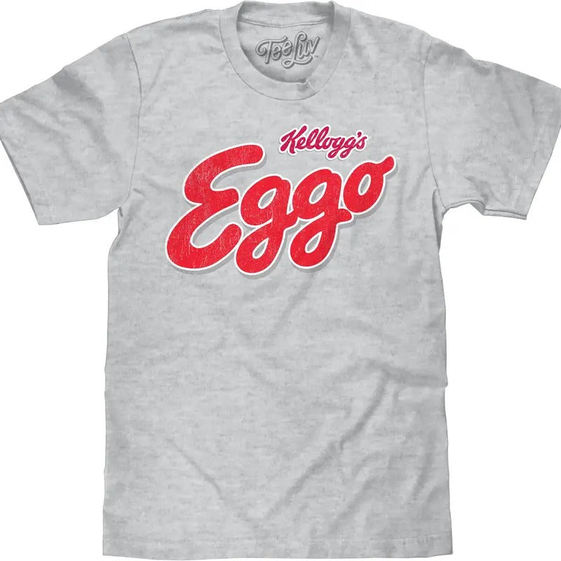 Kellogg's Eggo Waffle Logo T-Shirt - Athletic Gray Hoodie, Sweatshirt | RetroVerseTees.com