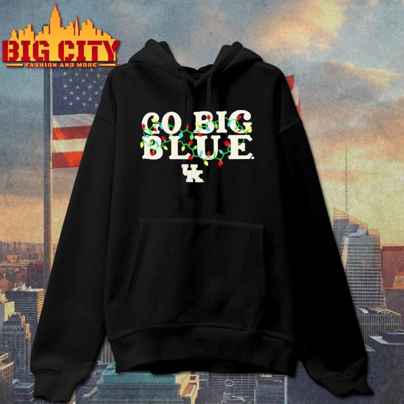 Kentucky Wildcats Go Big Blue String Lights Christmas Shirt