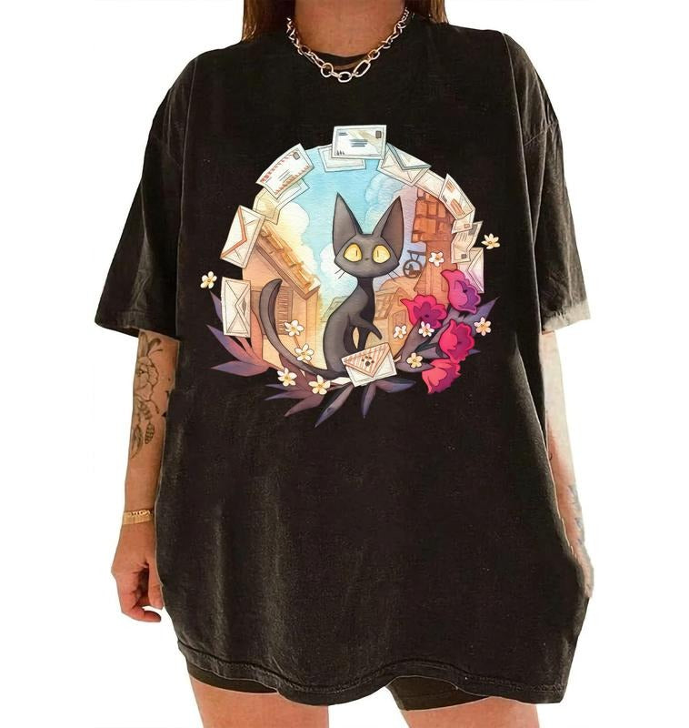 Kiki's Delivery Service Shirt, Kiki Shirt, Jiji Shirt, Studio Ghibli Shirt Hoodie, Sweatshirt | RetroVerseTees.com