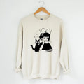 Kiki's Delivery Service Sweatshirt, Jiji Sweatshirt, Studio Ghibli Sweatshirt, Hayao Miyazaki, Anime Fanstyle{n002}3...