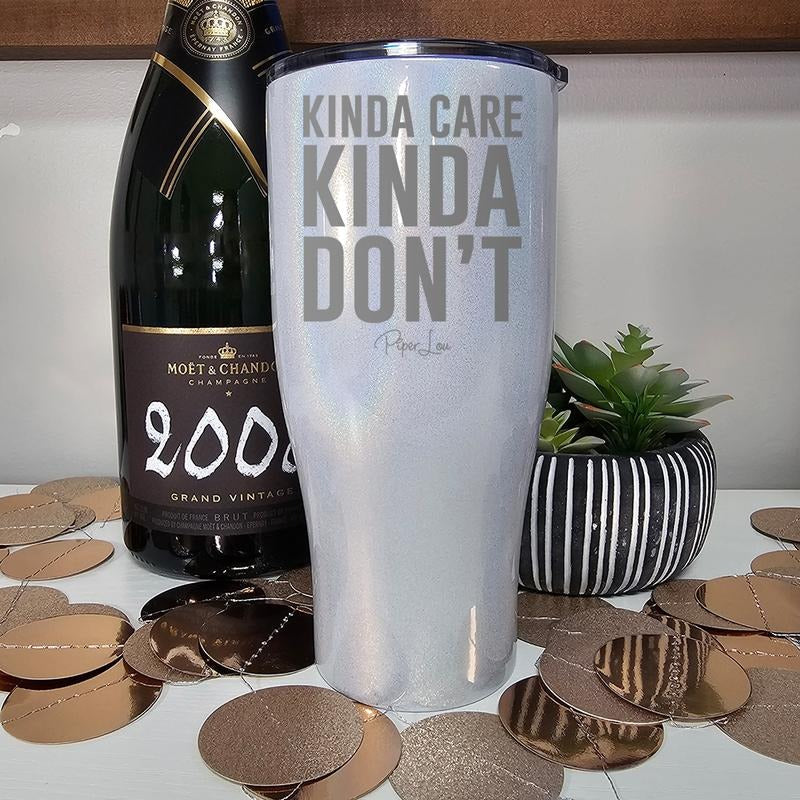 Kinda Care Kinda Don't Laser Etched Tumbler T-Shirts, Hoodie, Sweatshirt | RetroVerseTees.com