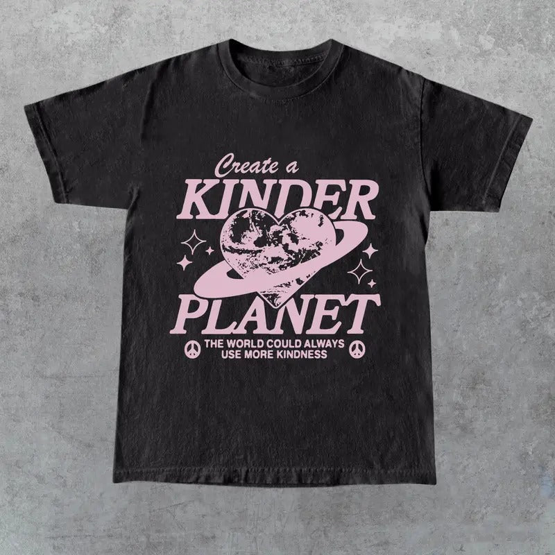 Kinder Planet Navy T-shirt, Gift for Her, Gift for Him, Gift for Friend Hoodie, Sweatshirt | RetroVerseTees.com