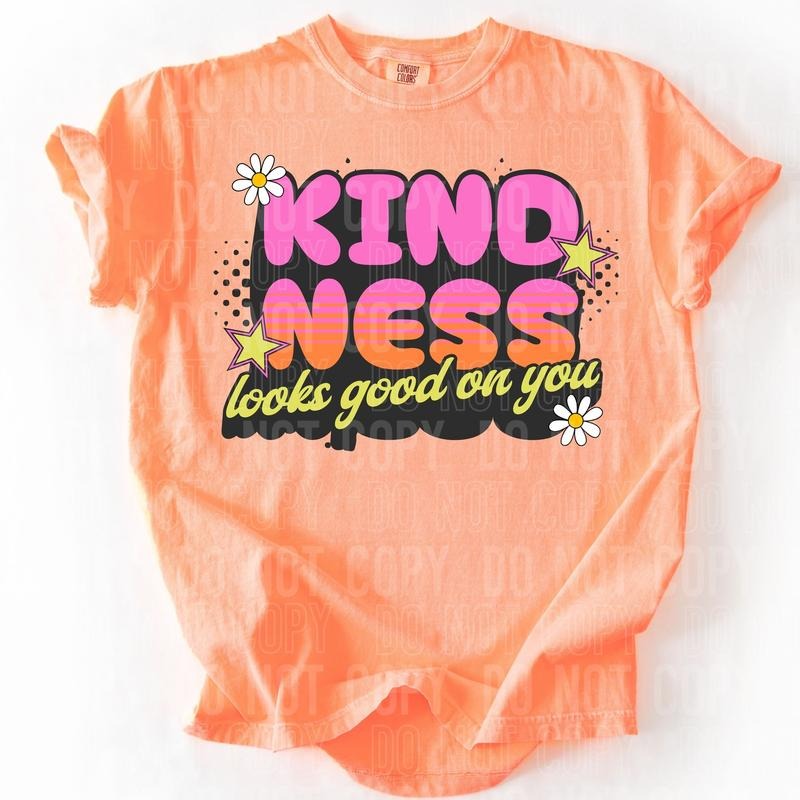 Kindness Looks Good On You DTF Transfers - THIS IS NOT A SHIRT Hoodie, Sweatshirt | RetroVerseTees.com