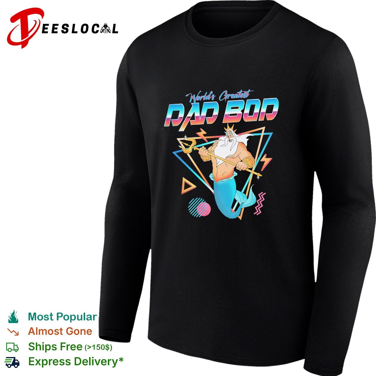 King Triton world’s greatest dad bod retro 80s shirt