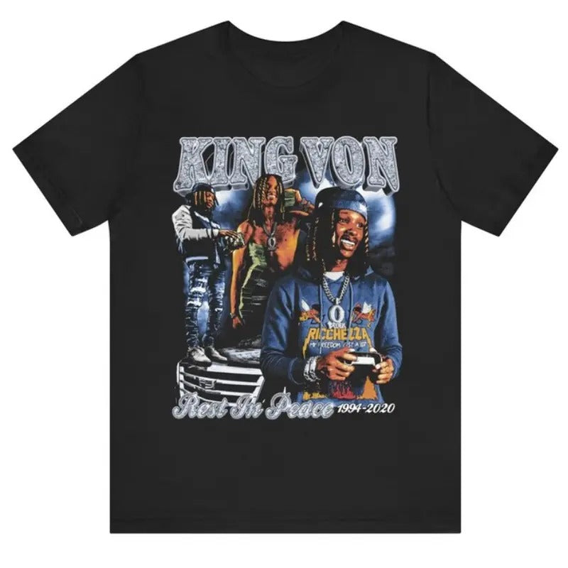 King Von Vintage T-Shirt, King Von fans Gift Hoodie, Sweatshirt | RetroVerseTees.com