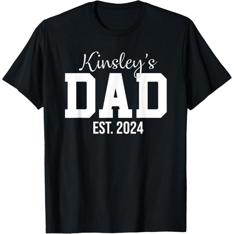 Kinsley'WB shield Dad Est. 2024 Papa Awesome Tee For Daddy T-Shirt Hoodie, Sweatshirt | RetroVerseTees.com