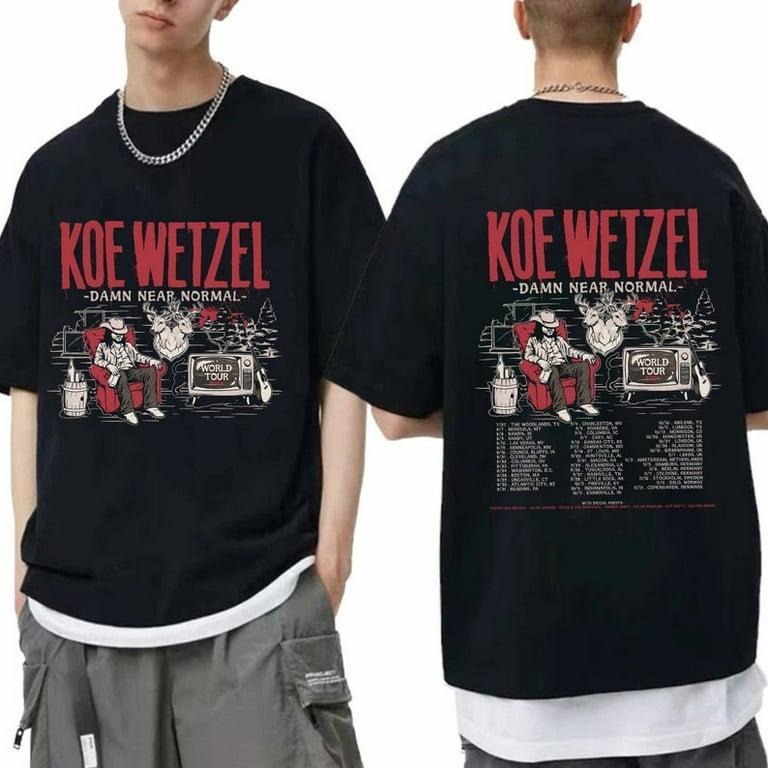 Koe Wetzel - Damn Near Normal World Tour 2024 Shirt, Koe Wetzel Fan Shirt Hoodie, Sweatshirt | RetroVerseTees.com