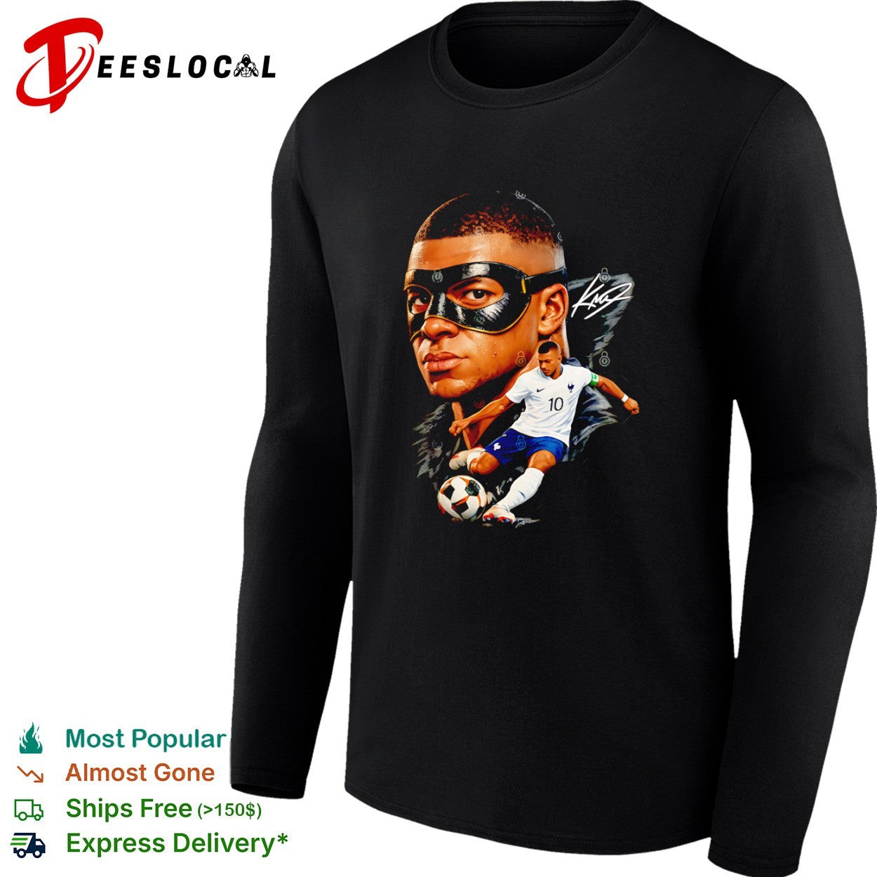 Kylian Mbappé France National Team Signature Portrait shirt