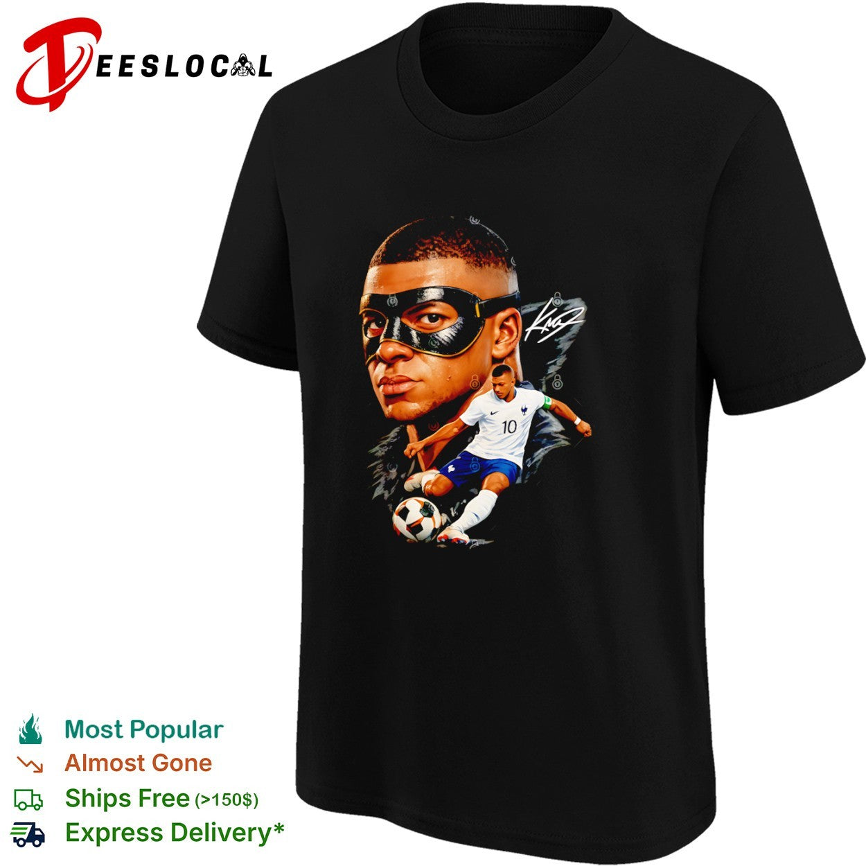 Kylian Mbappé France National Team Signature Portrait shirt