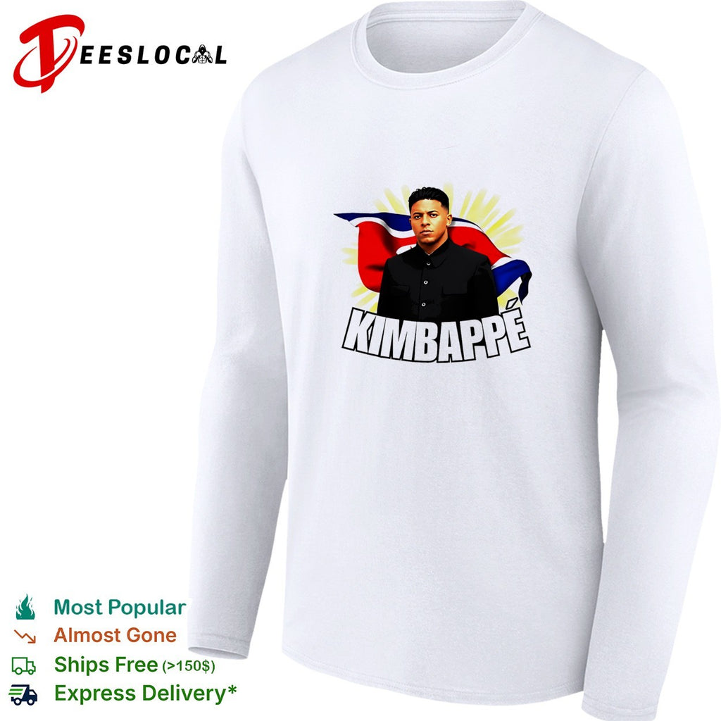 Kylian Mbappe Kim Jong Un North Korea Political Parody Kimbappe Mashup shirt