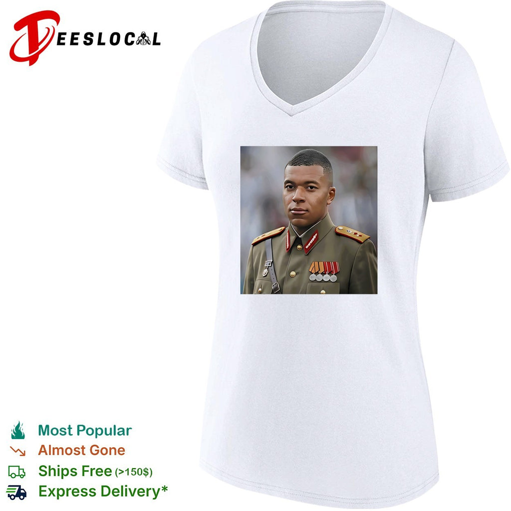 Kylian Mbappe military uniform photo shirt