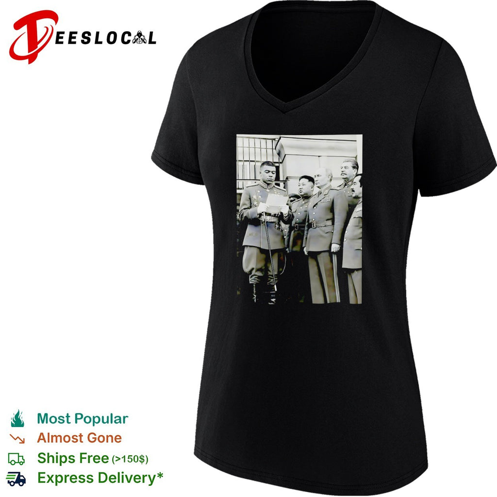 Kylian Mbappé with Kim Jong Un Vladimir Putin Joseph Stalin and Saddam Hussein shirt
